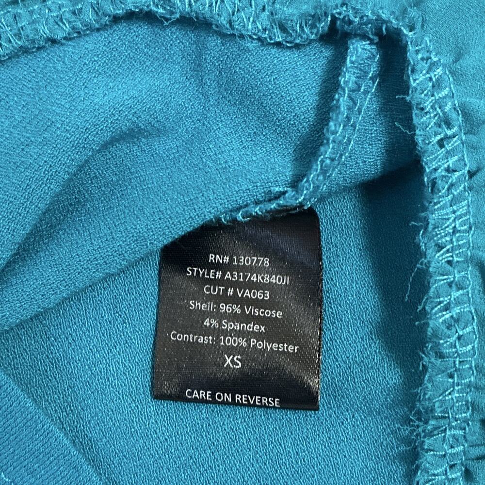 Living Doll Teal Peplum Top Short Sleeve Babydoll Blouse Sz XS Boho Ruffled - Picture 5 of 6